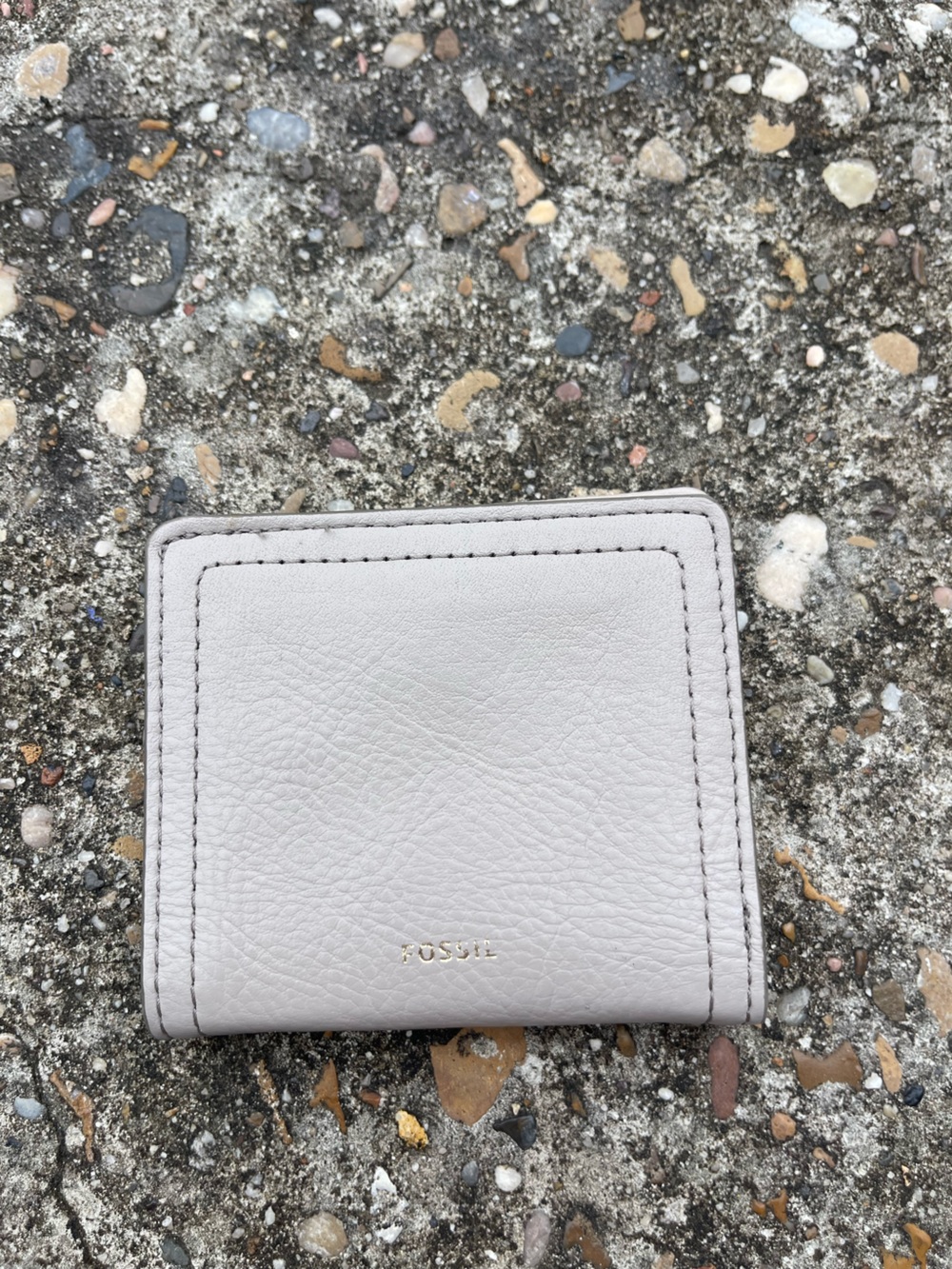 Fossil Pale Gray Leather Wallet